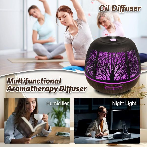 Diffusers for Essential Oils Large Room 400ml,Essential Oil Diffuser for Home with R/C,Cool Mist Humidifiers for Bedroom,7 Colors Changed & 3 Mist Mode Waterless Auto Off for Office - Image 5