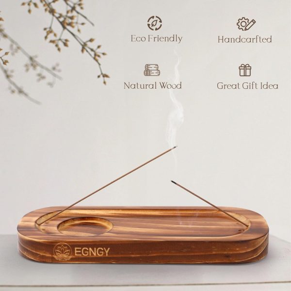 Handcrafted Palo Santo and Sage Holder, 4 in 1 Incense Sticks and Candle Holder, Natural Wood Burner Holder, Ideal Spiritual Meditation Gift - Image 6