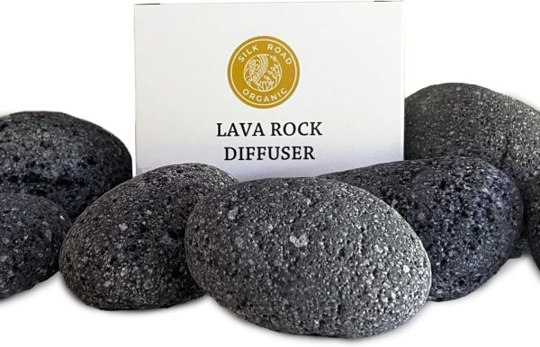 Natural Lava Rock Diffuser Passive Stone Diffuser for Essential Oils 100% Natural Volcanic Aromatherapy by Silk Road Organic