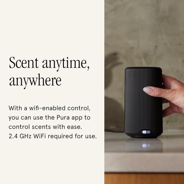 Pura Plus - Smart Fragrance Diffuser for Large Spaces - Automatic Fragrance Vial Detection - Wi-Fi Smart Diffuser for Luxury Home Scenting - Black - Image 7