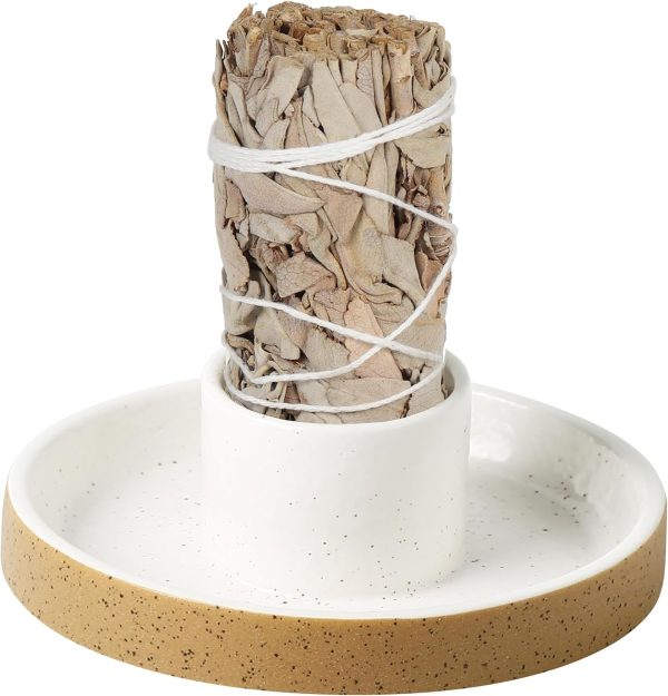 Sage Holder for Burning, White Sage Tray, Smudge Bowl, Sage Bundle Burner, Ceramic Sage Bowl, Smudging Burn Bowl for Sage, Ideal for Smudging Palo Santo Candles, Simple, Sturdy, Terracotta