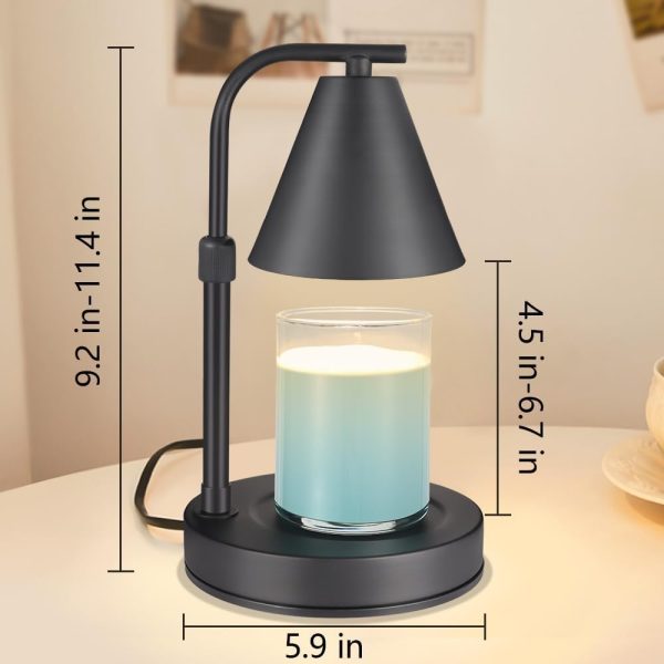 Candle Warmer Lamp, Electric Candle Lamp Warmer Gifts for Mom Women House Warming Gifts New Home Bedroom Decor Dimmable Wax Melt Warmer for Scented Wax with 2 Bulbs, Jar Candles (Black) - Image 18