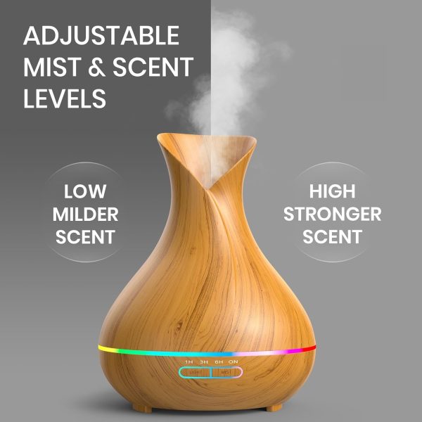 Everlasting Comfort Aroma Humidifier (400ml) - Aromatherapy Humidifier for Large Room, Home Scent Humidifier with 7 LED Colors, Quiet Operation, Auto Shut-Off, and 13-Hour Runtime - Image 4