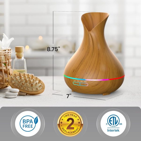 Everlasting Comfort Aroma Humidifier (400ml) - Aromatherapy Humidifier for Large Room, Home Scent Humidifier with 7 LED Colors, Quiet Operation, Auto Shut-Off, and 13-Hour Runtime - Image 8