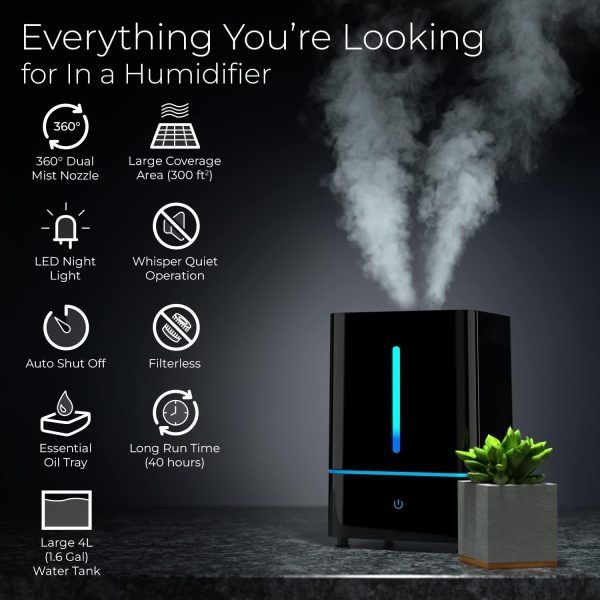 Everlasting Comfort Aroma Humidifier (400ml) - Aromatherapy Humidifier for Large Room, Home Scent Humidifier with 7 LED Colors, Quiet Operation, Auto Shut-Off, and 13-Hour Runtime - Image 16