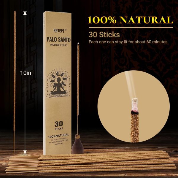 Palo Santo Incense Sticks (30 Sticks), 100% Natural sustainably harvested Peruvian Palo Santo, Suitable for Meditation, Relaxation, and Spiritual Purification - Image 3