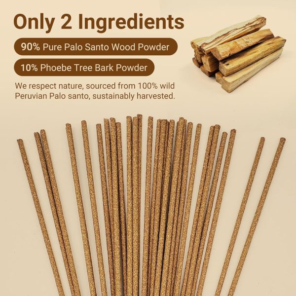 Palo Santo Incense Sticks (30 Sticks), 100% Natural sustainably harvested Peruvian Palo Santo, Suitable for Meditation, Relaxation, and Spiritual Purification - Image 6