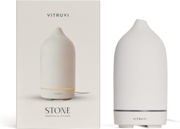 Vitruvi Stone Diffuser, Ceramic Ultrasonic Essential Oil Diffuser for Aromatherapy | Ceramic Diffuser, Diffusers for Home, Oil Diffuser, Room Decor | Black, 90ml Capacity - Image 13