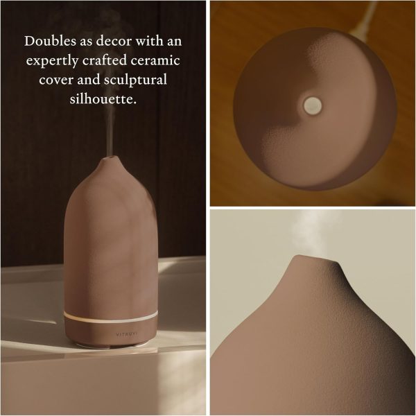 Vitruvi Stone Diffuser, Ceramic Ultrasonic Essential Oil Diffuser for Aromatherapy | Ceramic Diffuser, Diffusers for Home, Oil Diffuser, Room Decor | Black, 90ml Capacity - Image 16