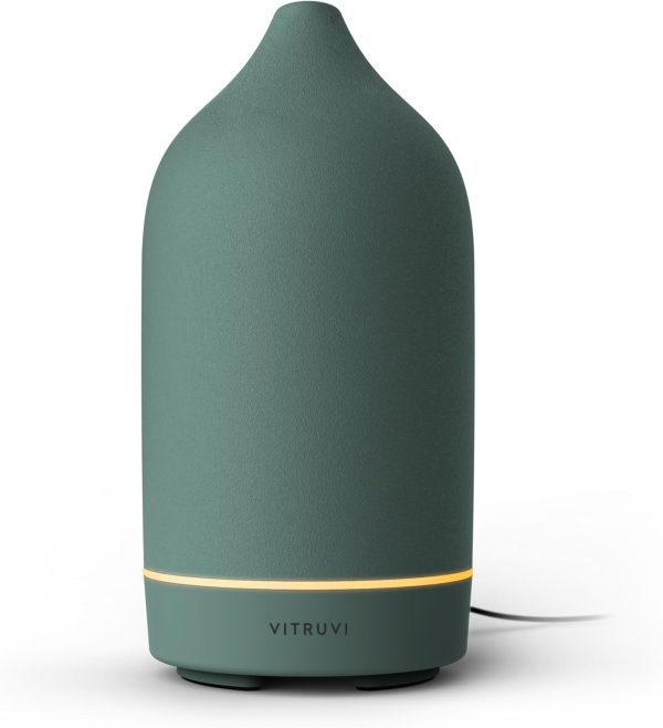 Vitruvi Stone Diffuser, Ceramic Ultrasonic Essential Oil Diffuser for Aromatherapy | Ceramic Diffuser, Diffusers for Home, Oil Diffuser, Room Decor | Black, 90ml Capacity - Image 18