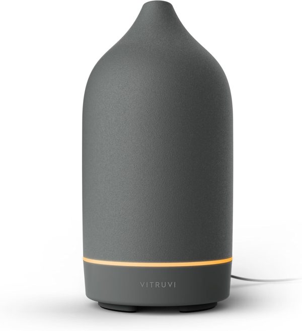 Vitruvi Stone Diffuser, Ceramic Ultrasonic Essential Oil Diffuser for Aromatherapy | Ceramic Diffuser, Diffusers for Home, Oil Diffuser, Room Decor | Black, 90ml Capacity - Image 23