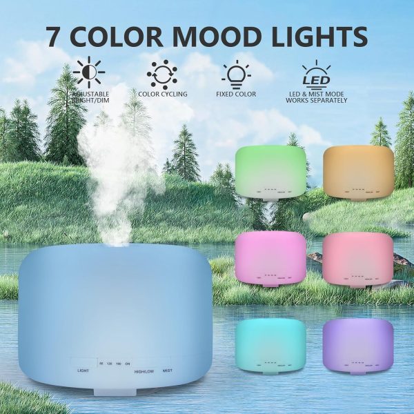 SACATR Essential Oil Diffusers for Home with 36 Oil Diffuser Sets, 500ml Aroma Diffuser for Essential Oils Large Room, Ultrasonic Cool Mist Diffuser Auto Shut-Off 4 Timers 15 Colors (36x5mL) - Image 22