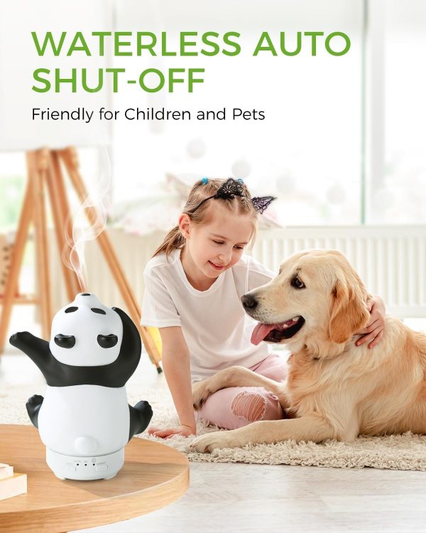 Panda Essential Oil Diffuser - Cute Rotatable Diffuser for Home with 7-Color Light, Aromatherapy Diffuser for Bedroom and Office - Image 7