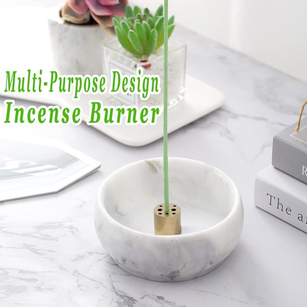 Incense Holder, Natural Marble Incense Holder for Sticks with 9 Incense Holes, Handmade Incense Stick Burner Ideal for Smudging, Incense Burning, Decoration - Image 24