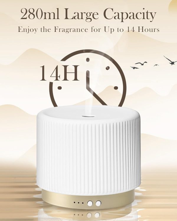 280ml Essential Oil Diffuser Ceramic Fragrance Diffusers for Essential Oil, Ultrasonic Cool Mist Aromatherapy Diffuser with Auto Shut-Off,Ideal for Home, Office, SPA, Yoga & Bedroom - Image 12