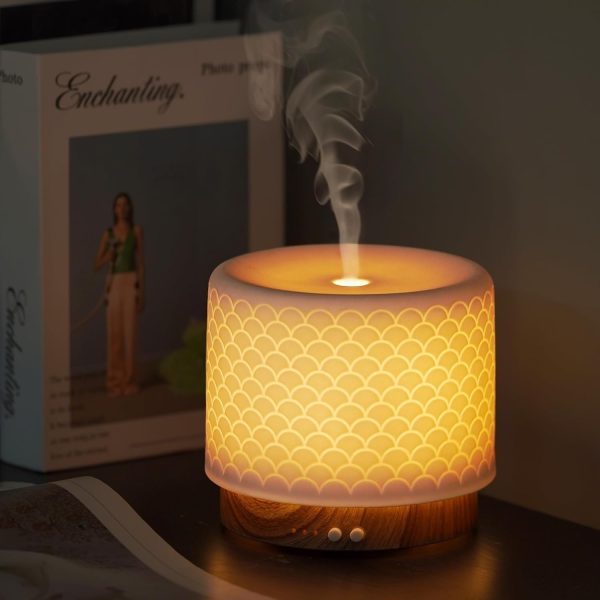 280ml Essential Oil Diffuser Ceramic Fragrance Diffusers for Essential Oil, Ultrasonic Cool Mist Aromatherapy Diffuser with Auto Shut-Off,Ideal for Home, Office, SPA, Yoga & Bedroom - Image 15