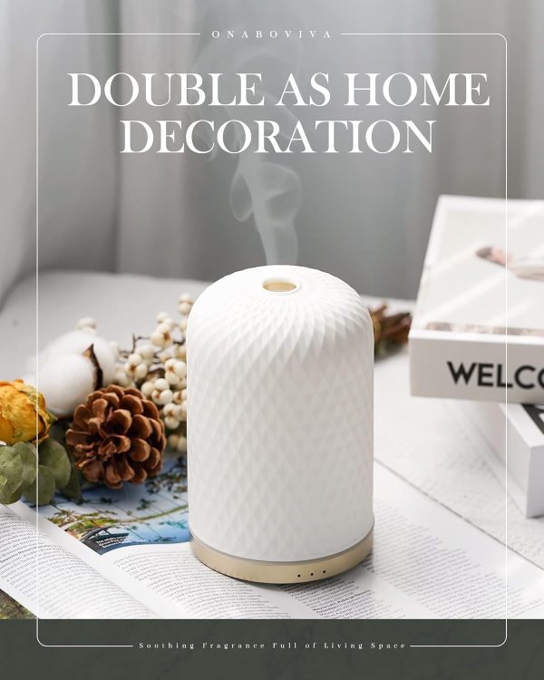 280ml Essential Oil Diffuser Ceramic Fragrance Diffusers for Essential Oil, Ultrasonic Cool Mist Aromatherapy Diffuser with Auto Shut-Off,Ideal for Home, Office, SPA, Yoga & Bedroom - Image 28