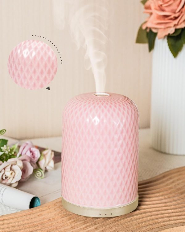 280ml Essential Oil Diffuser Ceramic Fragrance Diffusers for Essential Oil, Ultrasonic Cool Mist Aromatherapy Diffuser with Auto Shut-Off,Ideal for Home, Office, SPA, Yoga & Bedroom - Image 30