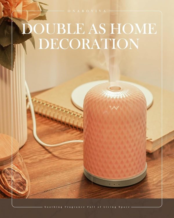 280ml Essential Oil Diffuser Ceramic Fragrance Diffusers for Essential Oil, Ultrasonic Cool Mist Aromatherapy Diffuser with Auto Shut-Off,Ideal for Home, Office, SPA, Yoga & Bedroom - Image 34