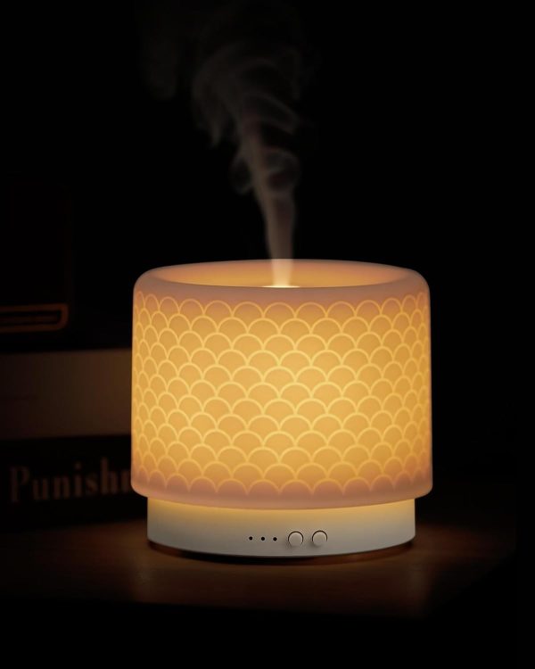 280ml Essential Oil Diffuser Ceramic Fragrance Diffusers for Essential Oil, Ultrasonic Cool Mist Aromatherapy Diffuser with Auto Shut-Off,Ideal for Home, Office, SPA, Yoga & Bedroom - Image 44