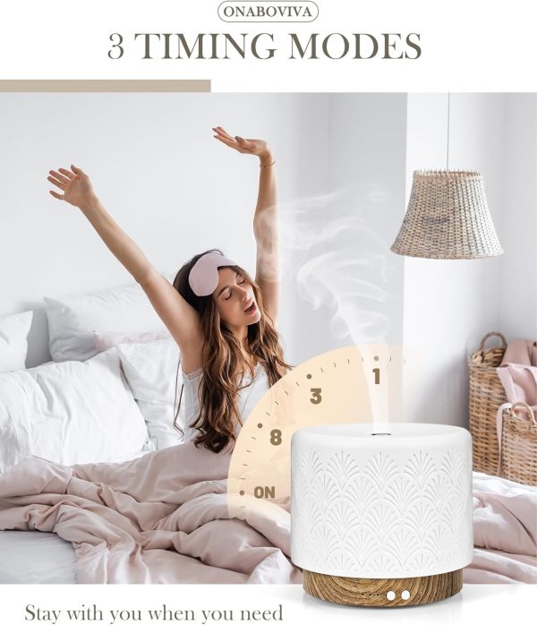 280ml Essential Oil Diffuser Ceramic Fragrance Diffusers for Essential Oil, Ultrasonic Cool Mist Aromatherapy Diffuser with Auto Shut-Off,Ideal for Home, Office, SPA, Yoga & Bedroom - Image 52