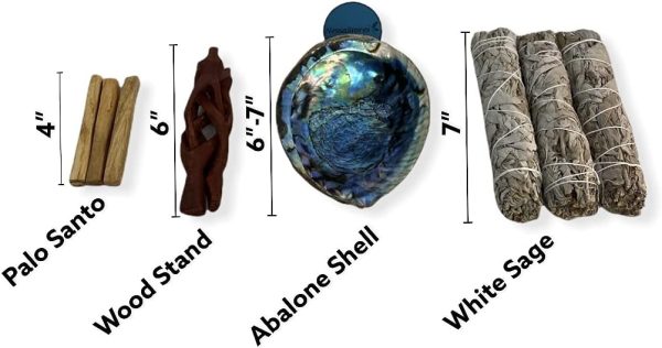 2 pc | Abalone Shell 6"-7" Inches & Tripod Stand 6 Inches | Beautiful All Natural Smudge Bowl - Perfect for Smudge Sticks, Incense Sticks and a Sage Smudge Kit. JC-213-B - Image 13