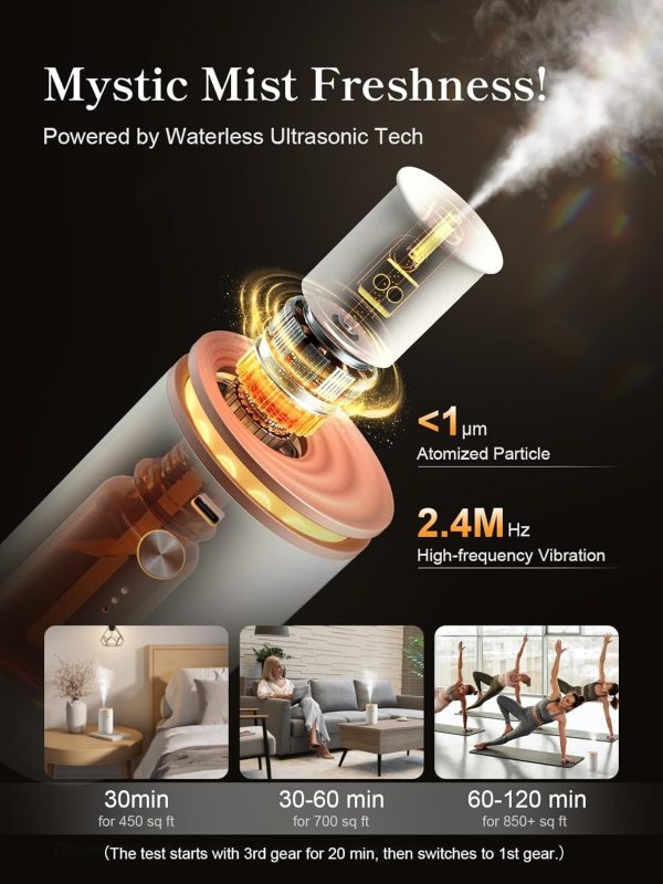 Ceeniu waterless diffusers for Home, Ultrasonic Atomization, Quiet Design, 1000 sq. ft Coverage, Small Diffuser for Large Space, Auto Off, Essential Oil diffuer air fresheners - Image 5