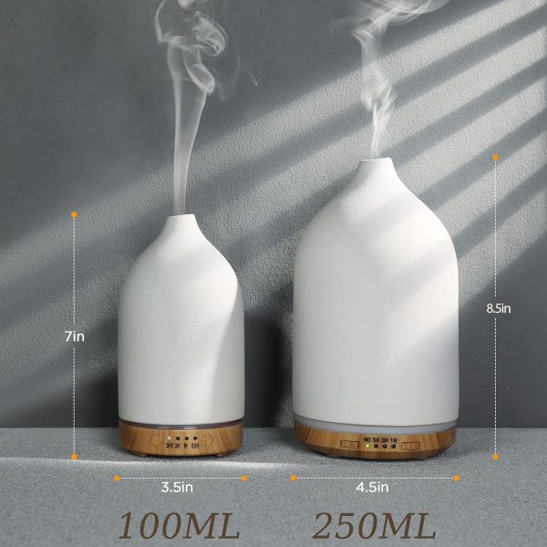 BOXING Essential Oil Diffuser, 3 in 1 Aromatherapy Diffusers for Home Large Room, 7 Colors of Night Light and Quiet for Bedroom, Fragrant Scent & Ceramic Gift Idea, Timer, Auto Shut-Off, 100ML, White - Image 7