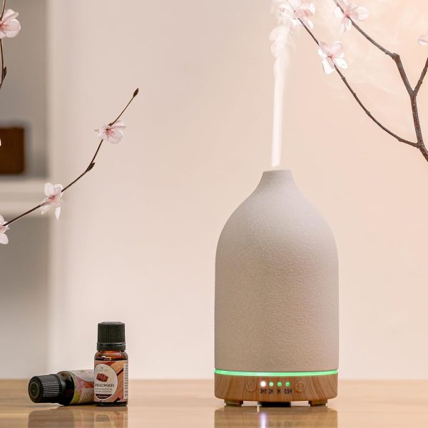 BOXING Essential Oil Diffuser, 3 in 1 Aromatherapy Diffusers for Home Large Room, 7 Colors of Night Light and Quiet for Bedroom, Fragrant Scent & Ceramic Gift Idea, Timer, Auto Shut-Off, 100ML, White - Image 8