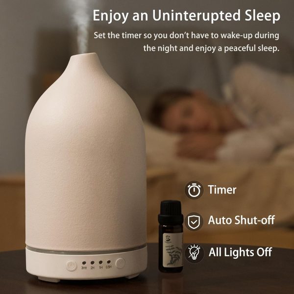 BOXING Essential Oil Diffuser, 3 in 1 Aromatherapy Diffusers for Home Large Room, 7 Colors of Night Light and Quiet for Bedroom, Fragrant Scent & Ceramic Gift Idea, Timer, Auto Shut-Off, 100ML, White - Image 11