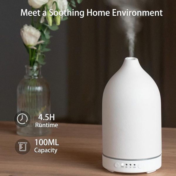 BOXING Essential Oil Diffuser, 3 in 1 Aromatherapy Diffusers for Home Large Room, 7 Colors of Night Light and Quiet for Bedroom, Fragrant Scent & Ceramic Gift Idea, Timer, Auto Shut-Off, 100ML, White - Image 14