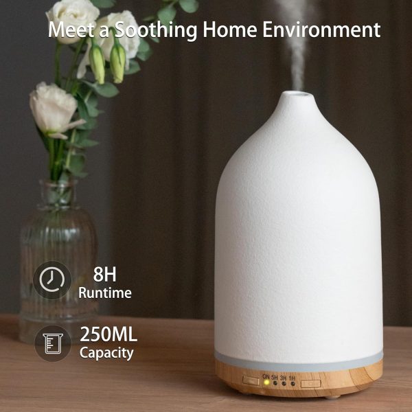 BOXING Essential Oil Diffuser, 3 in 1 Aromatherapy Diffusers for Home Large Room, 7 Colors of Night Light and Quiet for Bedroom, Fragrant Scent & Ceramic Gift Idea, Timer, Auto Shut-Off, 100ML, White - Image 17