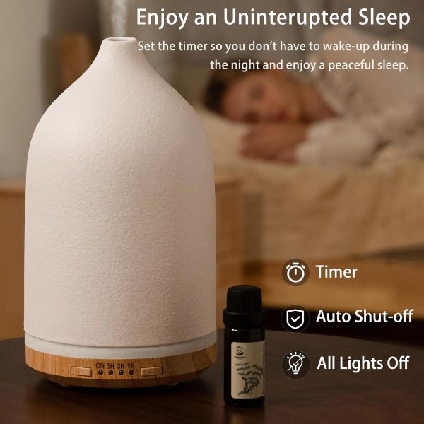 BOXING Essential Oil Diffuser, 3 in 1 Aromatherapy Diffusers for Home Large Room, 7 Colors of Night Light and Quiet for Bedroom, Fragrant Scent & Ceramic Gift Idea, Timer, Auto Shut-Off, 100ML, White - Image 18