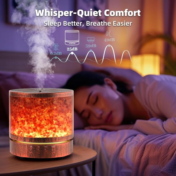 Essential Oil Diffusers, Himalayan Pink Salt Aromatherapy Diffusers, Diffusers for Essential Oils Large Room HomeCool Mist Humidifier with Safe Auto Shut-Off and 7 Color LED Night Lights, 400ml - Image 8