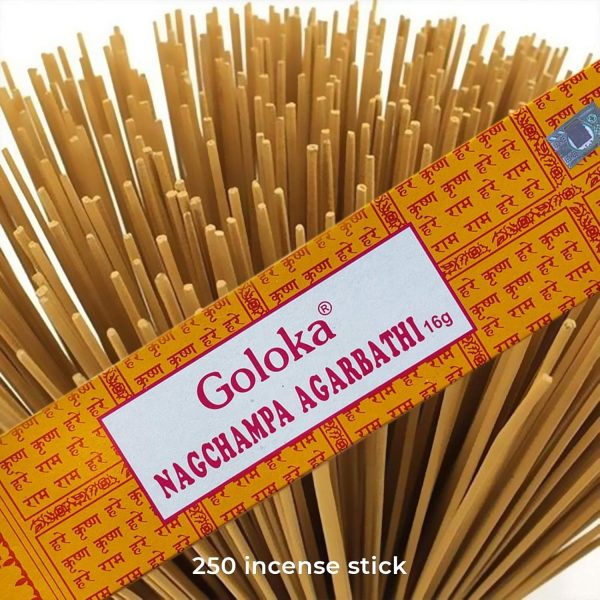 Goloka Nag Champa Incense - 250 GM Box - Hand Rolled Agarbatti Fine Quality Incense Sticks for Purification, Relaxation, Positivity, Yoga, Meditation - Image 10