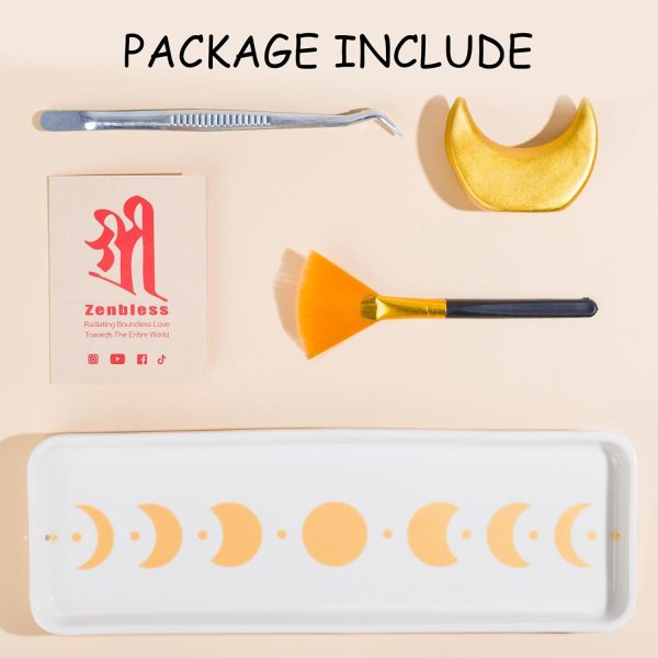 ZenBless Incense Holder Multifunction Incense Burner for Burning Palo Santo,Sage Smudge, Incense Sticks,Handcrafted Ceramic Moon Phase Insence-Stick Holder, Ideal for Spiritual Meditation Yoga Gift - Image 7