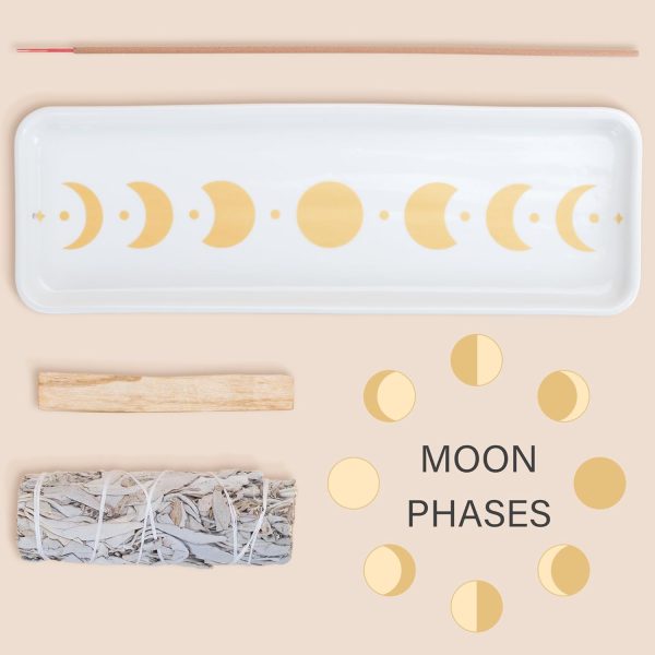 ZenBless Incense Holder Multifunction Incense Burner for Burning Palo Santo,Sage Smudge, Incense Sticks,Handcrafted Ceramic Moon Phase Insence-Stick Holder, Ideal for Spiritual Meditation Yoga Gift - Image 8