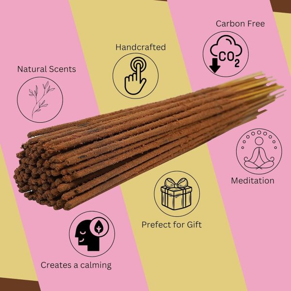 Bless-Patchouli-Incense-Sticks 100%-Natural-Handmade-Hand-Dipped Organic-Chemicals-Free for-Purification-Relaxation-Positivity-Yoga-Meditation The-Best-Woods-Scent (100 Sticks (150GM)) - Image 3