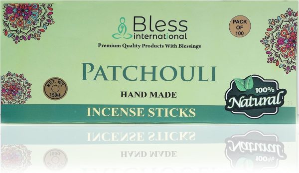 Bless-Patchouli-Incense-Sticks 100%-Natural-Handmade-Hand-Dipped Organic-Chemicals-Free for-Purification-Relaxation-Positivity-Yoga-Meditation The-Best-Woods-Scent (100 Sticks (150GM)) - Image 7