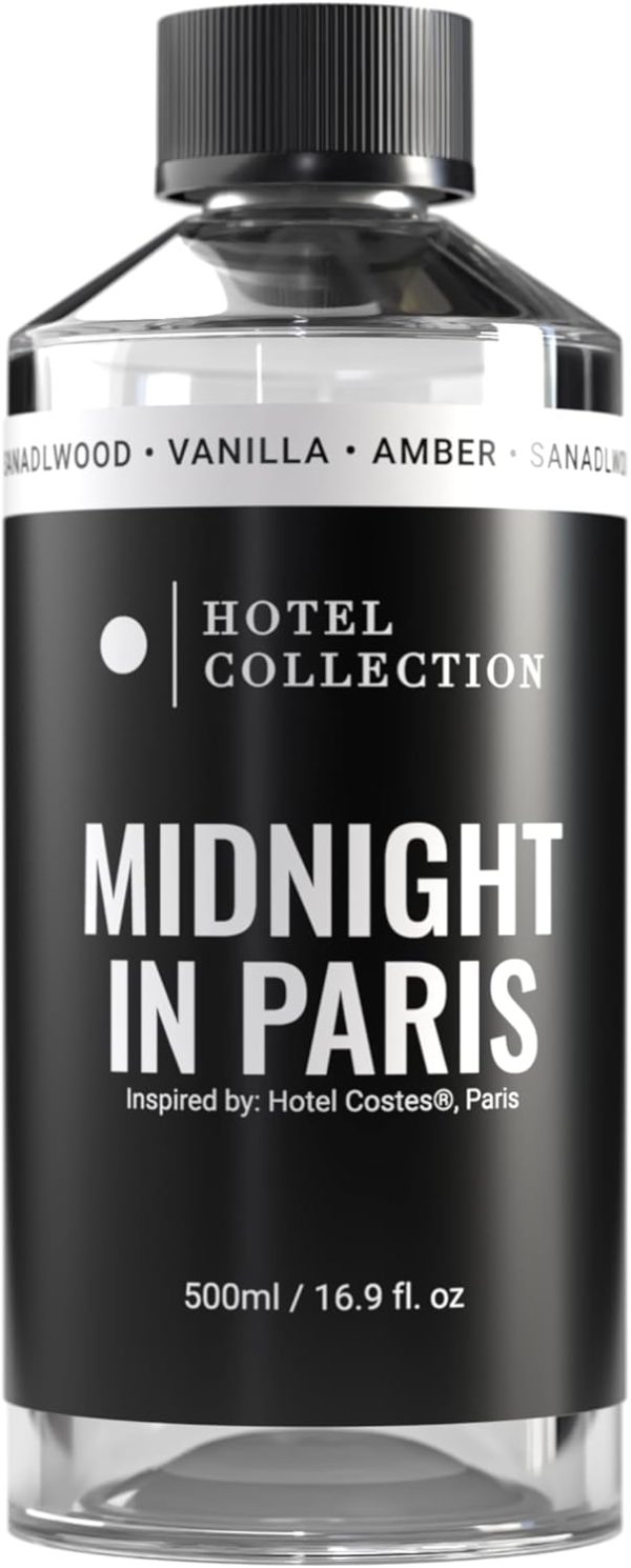 Hotel Collection - Midnight in Paris - Essential Oil Scent - Luxury Hotel Inspired Aromatherapy Scent Diffuser Oil - Lemon, Bergamot, Jasmine, Marine, Amber, Musk - for Essential Oil Diffusers - 500mL