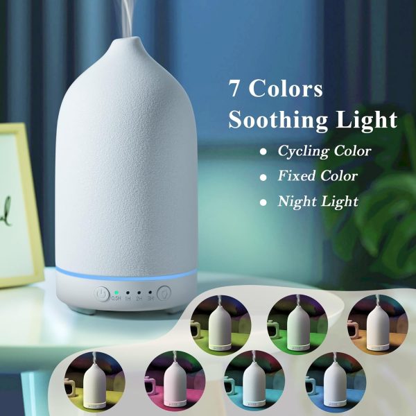 Diffuserlove Ceramic Diffuser 160ML Essential Oil Diffusers Aromatherapy Essential Oil Diffuser for Room Air Diffuser for Home Bedroom Stone Diffuser White (Size:6.8" H x 3.6" W) - Image 5