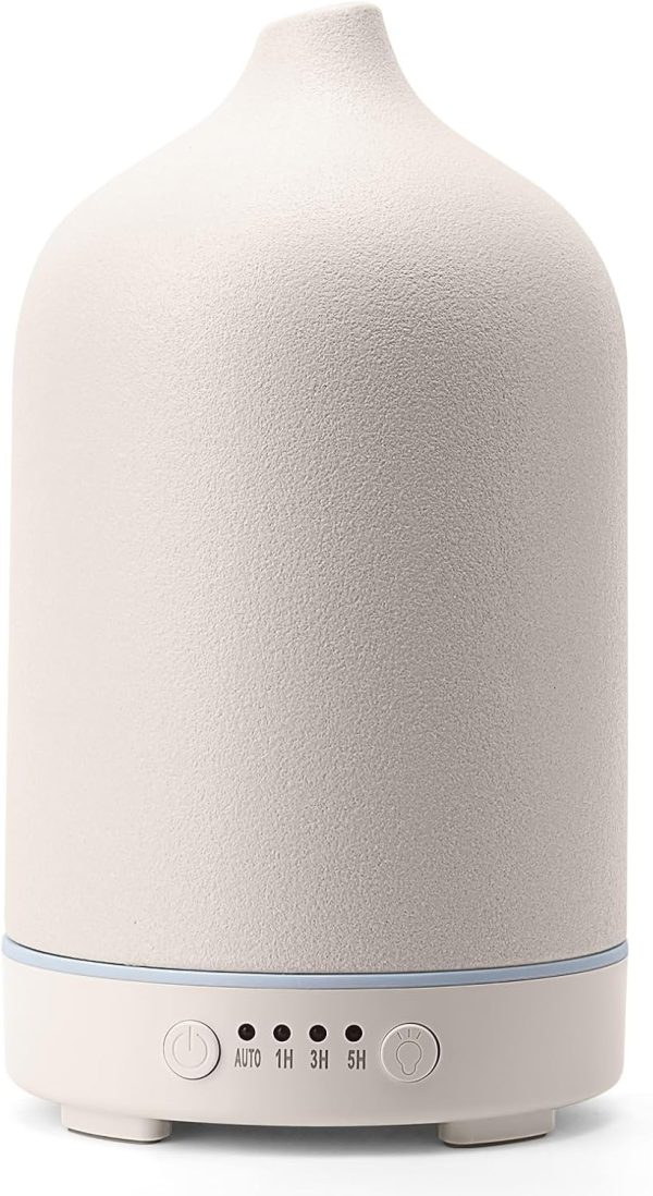 Diffuserlove Ceramic Diffuser 160ML Essential Oil Diffusers Aromatherapy Essential Oil Diffuser for Room Air Diffuser for Home Bedroom Stone Diffuser White (Size:6.8" H x 3.6" W) - Image 8