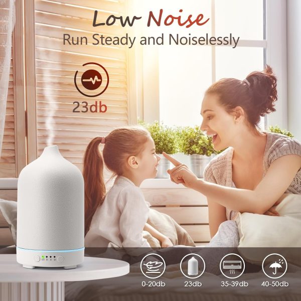 Diffuserlove Ceramic Diffuser 160ML Essential Oil Diffusers Aromatherapy Essential Oil Diffuser for Room Air Diffuser for Home Bedroom Stone Diffuser White (Size:6.8" H x 3.6" W) - Image 13