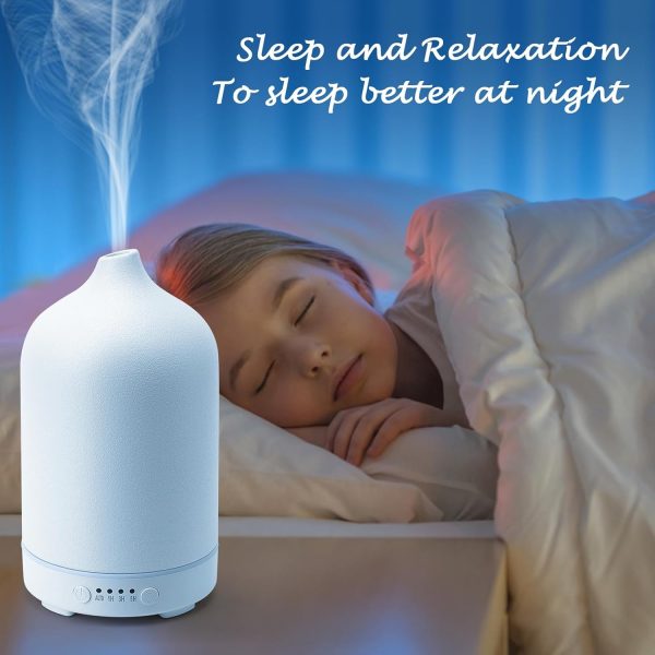 Diffuserlove Ceramic Diffuser 160ML Essential Oil Diffusers Aromatherapy Essential Oil Diffuser for Room Air Diffuser for Home Bedroom Stone Diffuser White (Size:6.8" H x 3.6" W) - Image 14