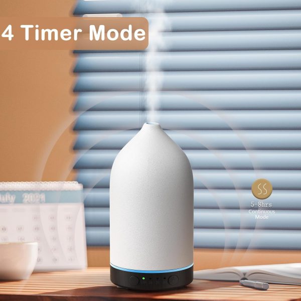 Diffuserlove Ceramic Diffuser 160ML Essential Oil Diffusers Aromatherapy Essential Oil Diffuser for Room Air Diffuser for Home Bedroom Stone Diffuser White (Size:6.8" H x 3.6" W) - Image 19