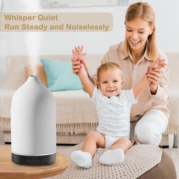 Diffuserlove Ceramic Diffuser 160ML Essential Oil Diffusers Aromatherapy Essential Oil Diffuser for Room Air Diffuser for Home Bedroom Stone Diffuser White (Size:6.8" H x 3.6" W) - Image 20