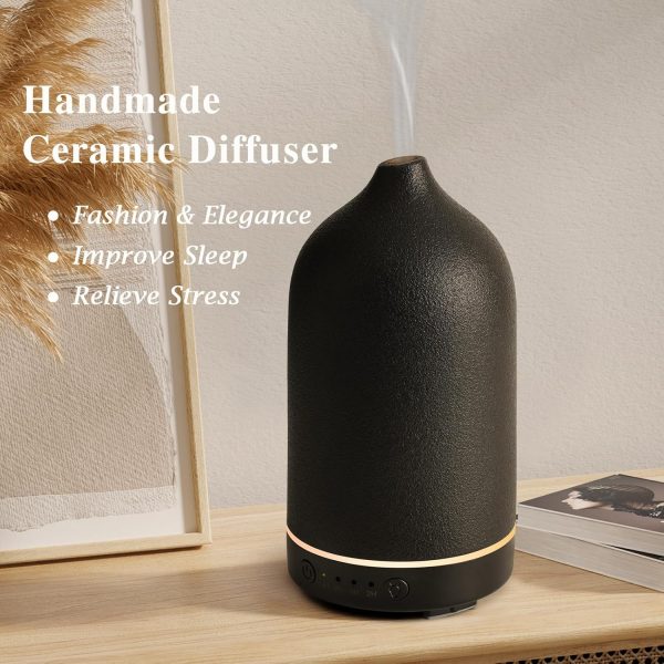 Diffuserlove Ceramic Diffuser 160ML Essential Oil Diffusers Aromatherapy Essential Oil Diffuser for Room Air Diffuser for Home Bedroom Stone Diffuser White (Size:6.8" H x 3.6" W) - Image 22