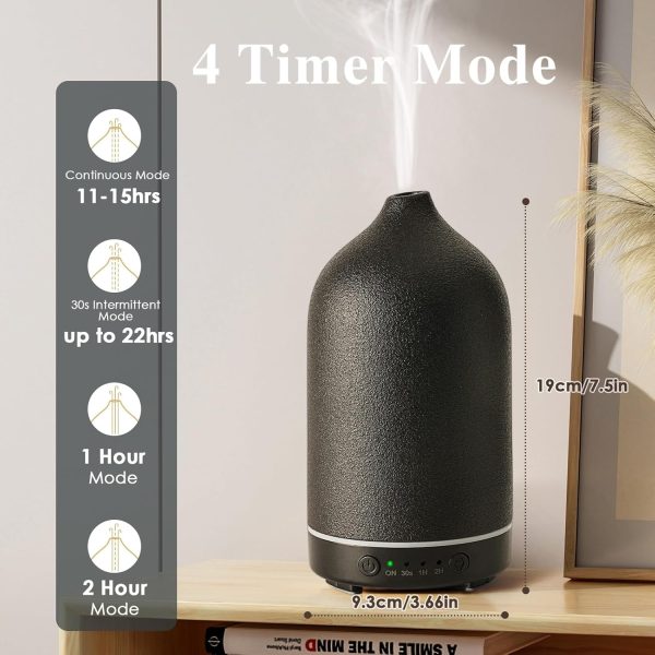 Diffuserlove Ceramic Diffuser 160ML Essential Oil Diffusers Aromatherapy Essential Oil Diffuser for Room Air Diffuser for Home Bedroom Stone Diffuser White (Size:6.8" H x 3.6" W) - Image 25