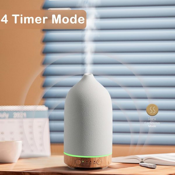 Diffuserlove Ceramic Diffuser 160ML Essential Oil Diffusers Aromatherapy Essential Oil Diffuser for Room Air Diffuser for Home Bedroom Stone Diffuser White (Size:6.8" H x 3.6" W) - Image 31