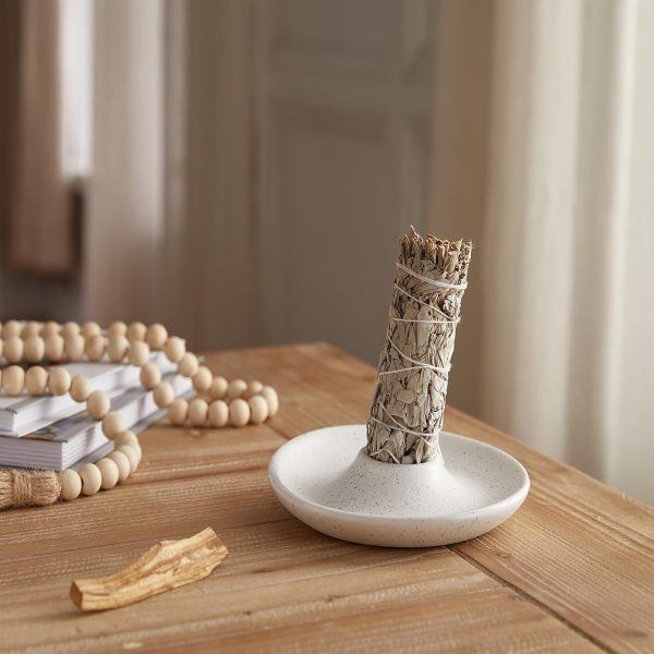 Speckled Ceramic Palo Santo Holder,White Sage Smudge Bowl, Ash Catcher for Sage Sticks and Palo Santo Sticks - Image 7